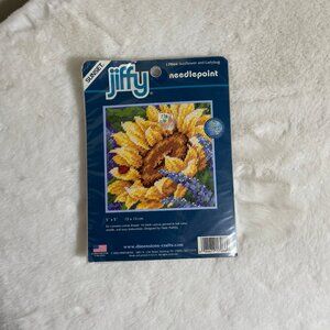 JIFFY NEW IN PACKAGING SUNFLOWER NEEDLEPOINT KIT